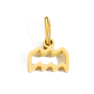 Gold stainless steel Aquarius zodiac pendant for DIY necklace and bracelet jewelry