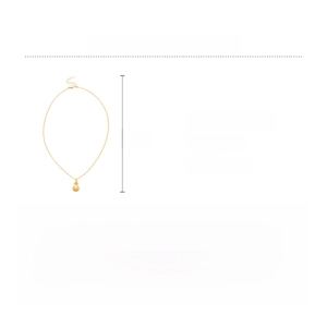 Detailed view of zircon fortune bag necklace with measurements of 40+7cm chain