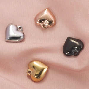 Stainless Steel Heart Pendant Solid Polished DIY Jewelry Accessories Smooth Minimalist Charms For Necklace Bracelet Making
