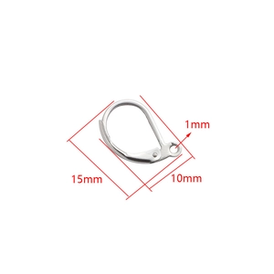 DIY stainless steel round hoop earring finding 15x10mm with 1mm hole for jewelry making