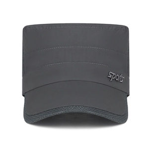 Casquette pare-soleil respirante gris foncé pour hommes avec logo sport en métal chic