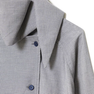 Chemise ample pour femmes à motif pied-de-poule et grand col à revers