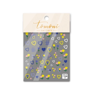 5D embossed nail stickers featuring hand-painted yellow flowers and colorful hearts