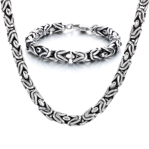 Herren Byzantinisches Kaiserliches Kette Halskette Und Armband Titan Edelstahl Hip Hop Punk Schmuck Vintage Heavy Metal