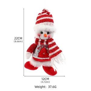Christmas snowman plush doll ornament with dimensions 22x12cm and weight 37.6g