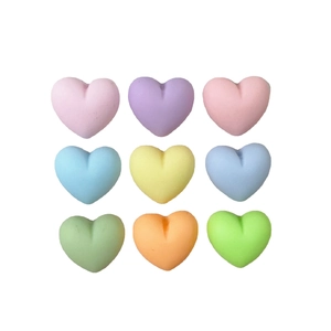 Set of 9 colorful macaron resin heart charms for DIY phone cases and hair accessories