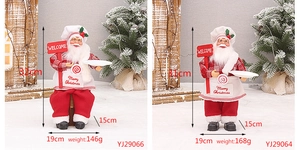 Detail of Christmas chef gnome ornaments with Merry Christmas apron and welcome sign