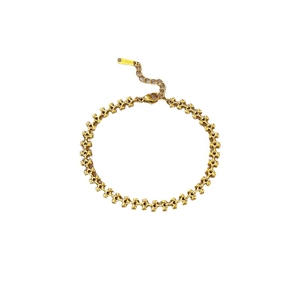 Bracelet en acier inoxydable doré avec maillons en cœur et fermoir ajustable