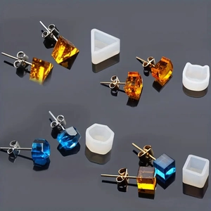 Silicone Earring Molds DIY Jewelry Casting Tools Geometric Star Moon Flower Shapes Mini Resin Crafts Making
