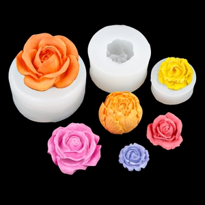 3D rose flower silicone fondant molds set for DIY chocolate mousse cake decoration