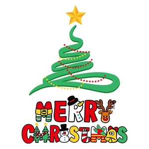 Colorful Merry Christmas static stickers with reindeer and bell designs on white background