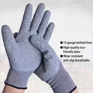 Work Safety Gloves Latex Nitrile Coated Knitted Breathable Anti Slip Wear Resistant Protective Industrial Gardening Construction