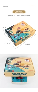 Detailed view of DIY dinosaur toy set packaging size 30x23.5x6.5cm and 521.4g weight