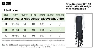 Detailed size chart for sexy cutout bodycon dress with hollow out and scalloped trim details