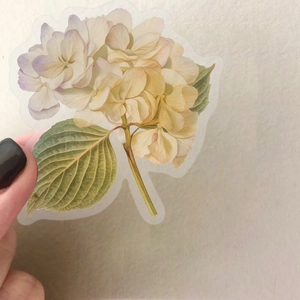 Handheld transparent PET waterproof stickers featuring green plant and floral designs