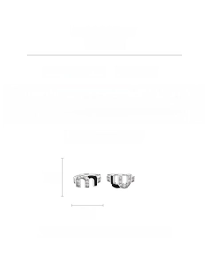 Detailed size specifications for snake-shaped earring with zircon, 1.7cm height and 1.0cm width
