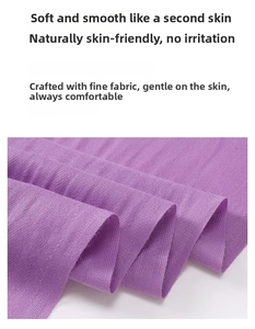Close-up of soft purple knit fabric showing high-quality fine woven texture and soft material