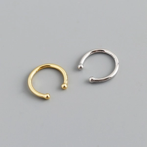 925 Sterling Silver Ear Cuff Minimalist C-Shaped Geometric Non-Piercing Clip Earrings For Women