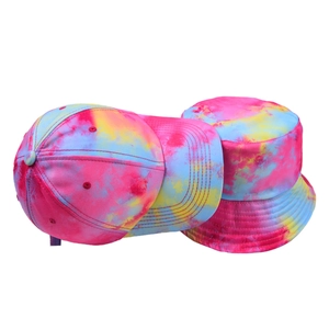 Ensemble bob et casquette de baseball tie-dye rose jaune et bleu pour l'extérieur