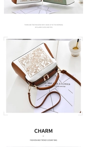 Close-up of vintage mini square bag with contrast embroidery and leather details