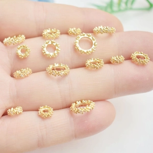 Perles D'espacement Flocon De Neige Cuivre Micro Pavé Zircon Grand Trou DIY Fabrication De Bijoux Accessoires Bracelet