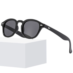 Vintage Round Sunglasses Anti Blue Light Glasses Plastic Frame Metal Rivet Decorative Fashion Eyewear Unisex Retro