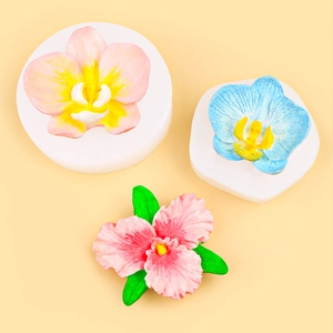 Silicone orchid flower molds for DIY fondant, chocolate, plaster, and resin craft making