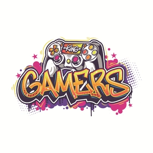 Adesivo murale controller da gioco graffiti con testo King Gamers per cameretta