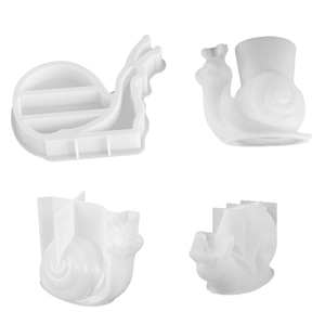 Multi-angle view of snail-shaped silicone mold for DIY resin, plaster, and candle making