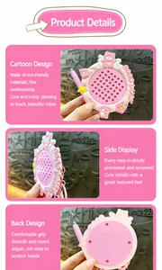 Vues détaillées du porte-clés tableau magnétique à billes en forme d'ours ange rose mignon.