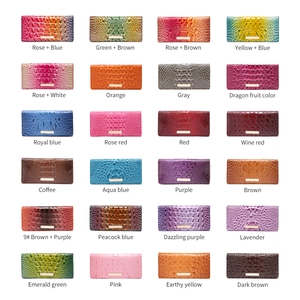 Women's vintage crocodile pattern long wallet available in 24 diverse fashion colors