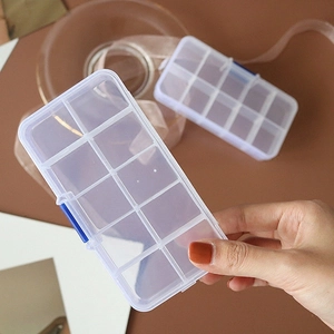 Transparent Plastic Jewelry Box Multi Compartment Adjustable Dividers Storage Case For Earrings Rings Beads Small Items
