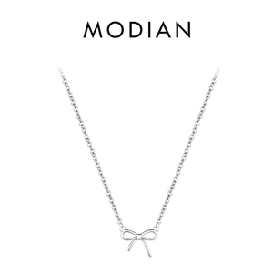 Collier Pendentif Nœud Ruban Argent Sterling 925 Élégant Style Doux Bijoux Minimalistes Pour Femmes Filles
