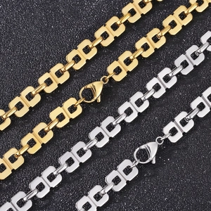 Collier À Chaîne Géométrique Acier Inoxydable Maillons En 8 Style Hip Hop Punk Accessoire De Mode Femme