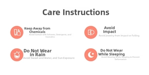 Guide for jewelry maintenance showing how to protect heart stud earrings from damage