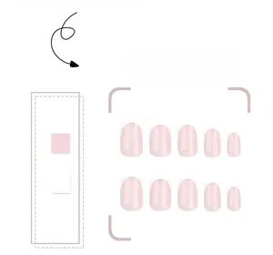 Détails de 10 faux ongles carrés rose nude avec pointes blanches style French classique