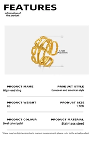 Technical details of the 18K gold plated stainless steel butterfly chain ring