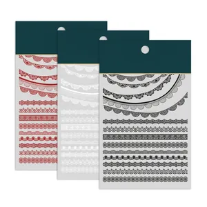 Pro TENSOR lace nail art stickers in red, white and black colors, KX017 series set