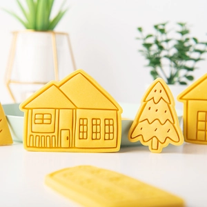 Emporte-pièces de Noël en forme de maison et sapin pour pâtisserie DIY et fondant