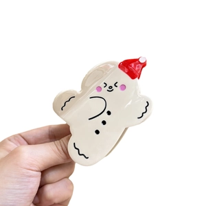 Pince à cheveux fantôme mignonne en acétate avec bonnet de Noël rouge pour les fêtes