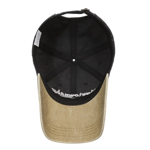 Vintage washed baseball cap with contrast brim and detailed interior 100% cotton stitching