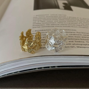 Minimalistische 925er Sterlingsilber Ginkgoblatt Ringe in Gold- und Silberfarben