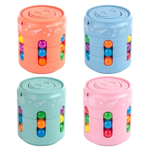 Rotating magic bean cube fidget spinner toy in four colors for stress relief