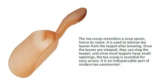 Translucent brown resin tea scoop tool for cleaning tea leaves from teapots
