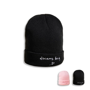 Dream Big Heart Embroidery Cuffed Beanie Hat Warm Acrylic Knit Cap For Winter Outdoor Unisex Fashion