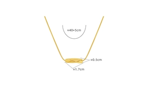Detailed size measurement of the 18K gold-plated twisted bar pendant and chain length