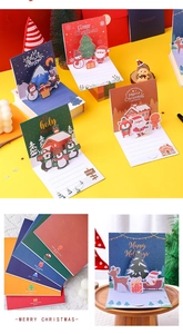 Christmas 3D pop up greeting cards handmade holiday gift cards with envelopes and cute designs.