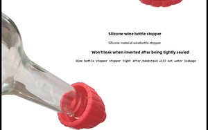 Detail showing leak-proof silicone wine stopper design and inverted sealing function