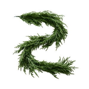 Deep green Norfolk pine garland with flexible PE material for Christmas home decoration