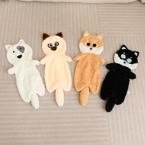 Long Strip Dog Plush Toy Shell Animal Skin Case Husky Shiba Inu Soft Stuffed Toy Semi-Finished For DIY Craft Pillow Case Decor